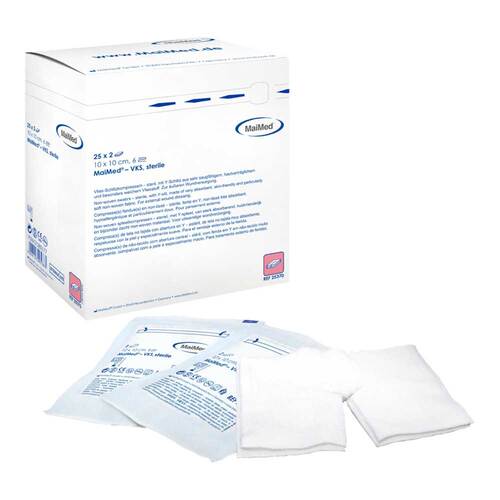 Vlies-Schlitzkompressen 10x10 cm steril 6fach - 1