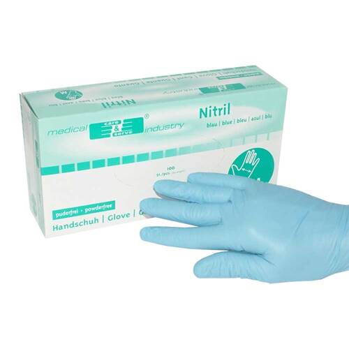 Handschuhe Nitril puderfrei unsteril Gr&ouml;&szlig;e L blau - 1