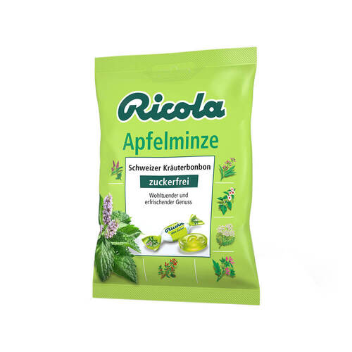 Ricola ohne Zucker Apfelminze Bonbons - 1