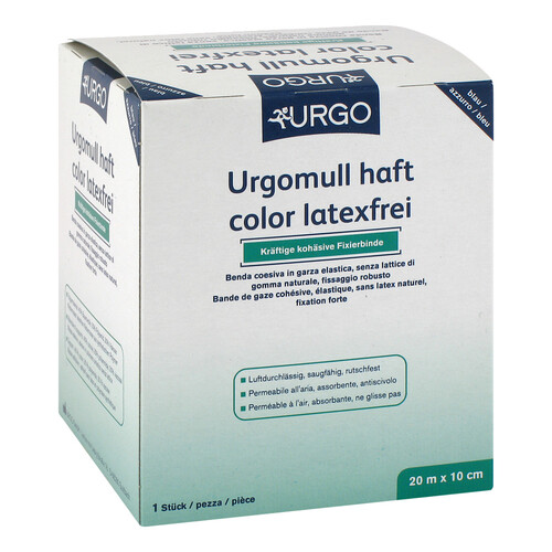 Urgomull haft color latexfrei 10 cm x 20 m blau - 1