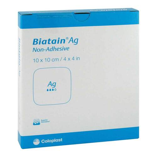 Biatain Ag Schaumverband 10x10 cm nicht haftend - 1