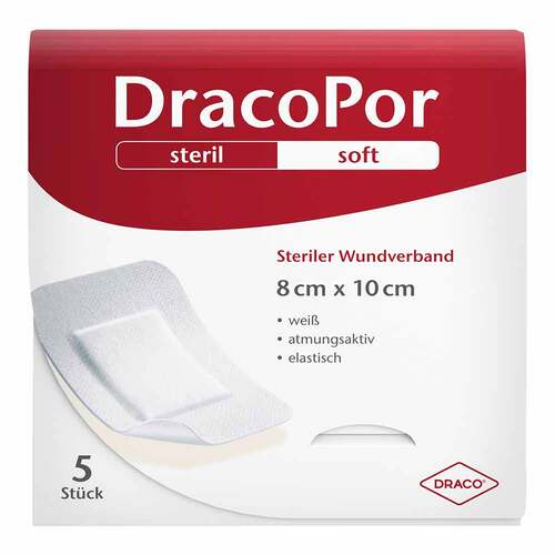 DracoPor Soft wei&szlig; Wundverband 10x8 cm steril - 1