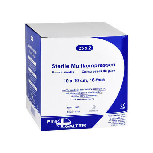 Mullkompressen 10x10 cm steril 16-fach - 1