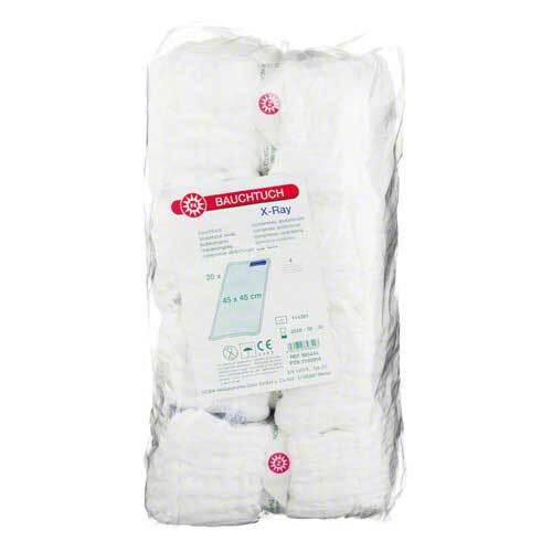 Bauchtuch 45x45 cm 4fach wei&szlig; ohne Schl. - 1