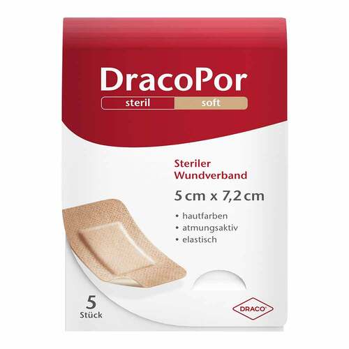 DracoPor Soft hautfarben Wundverband 5x7,2 cm steril - 1