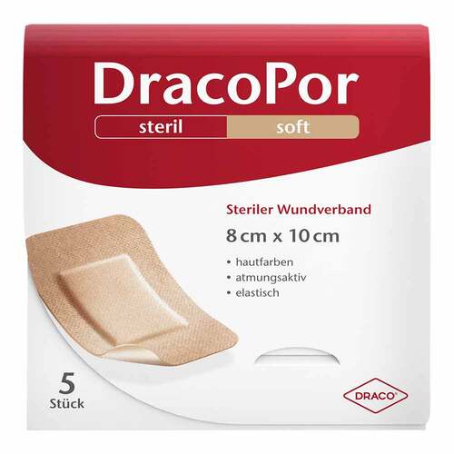 DracoPor Soft hautfarben Wundverband 8x10 cm steril - 1