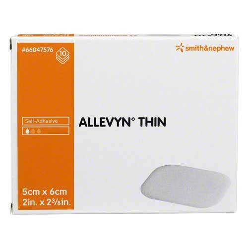 Allevyn Thin 5x6 cm d&uuml;nne Wundauflage - 1