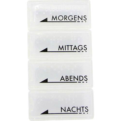 Tablettendose mo / mi / ab / na mit Blin.Schr.wei&szlig; tra. - 1