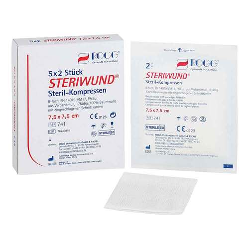 Rogg Steriwund Kompresse 7,5x7,5 - 1