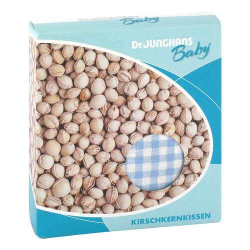 Kirschkernkissen 10x10cm Baby wei&szlig; / blau kariert - 1