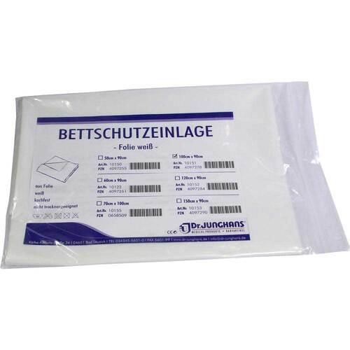 Bettschutzeinlage 100x90cm Folie wei&szlig; - 1