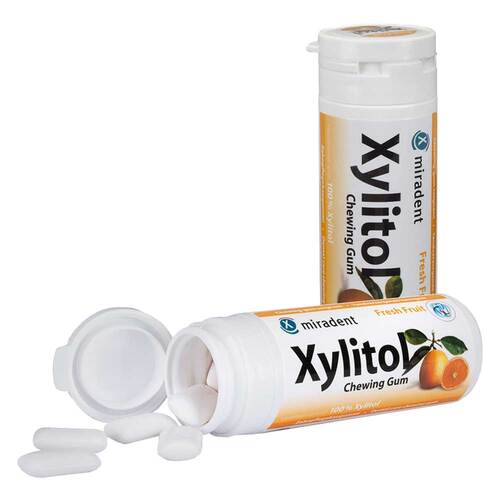 Miradent Zahnpflegekaugummi Xylitol Frucht - 1