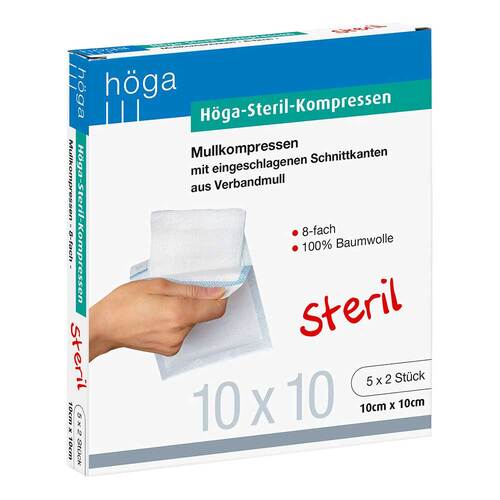 H&ouml;ga Steril Kompressen 10x10cm 8fach - 1