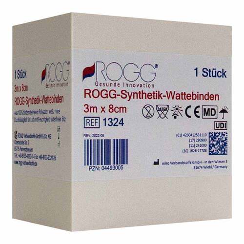 Rogg Synthetik Wattebinden 8cm x 3m - 1