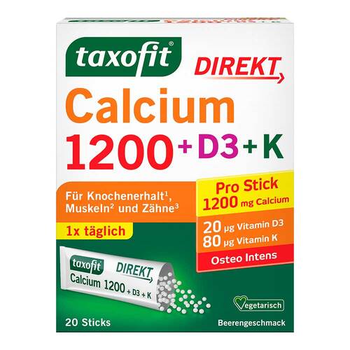 Taxofit Calcium 1200 + D3 + K Direkt Sticks - 1