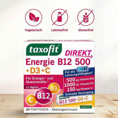 Taxofit Energie B12 500 + D3 + C Direkt Granulat - 4