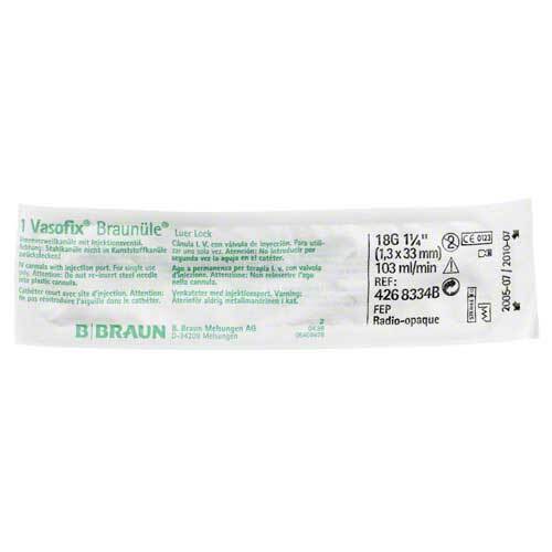 Vasofix Braun&uuml;le 18G 33mm gr / we - 1