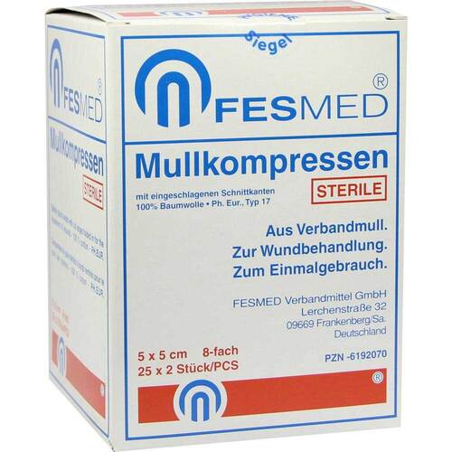 Mullkompressen ES 5x5 cm steril 8-fach - 1