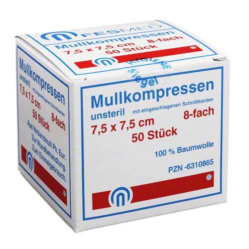 Mullkompressen ES 7,5x7,5 cm unsteril 8-fach - 1