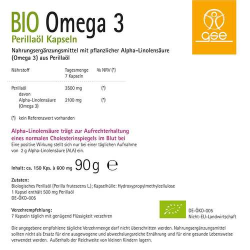 Omega 3 Perilla&ouml;l biologische Kapseln - 3