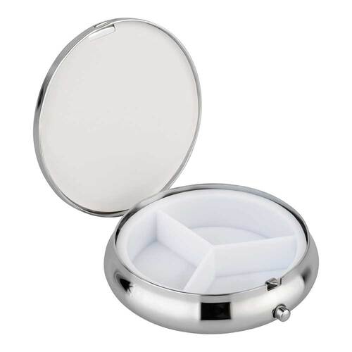 Pillendose rund Hologram 3 F&auml;cher sortiert - 1