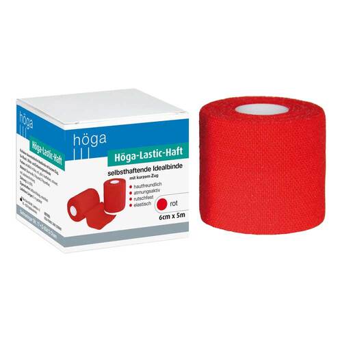 H&ouml;ga Lastic Haft Binde 6cmx5m rot - 1