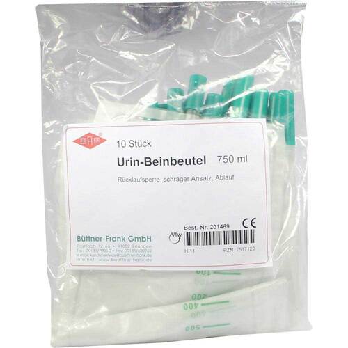 Urin Beinbeutel R&uuml;ckl.Sp.mit Abl.schr&auml;g 750 ml - 1