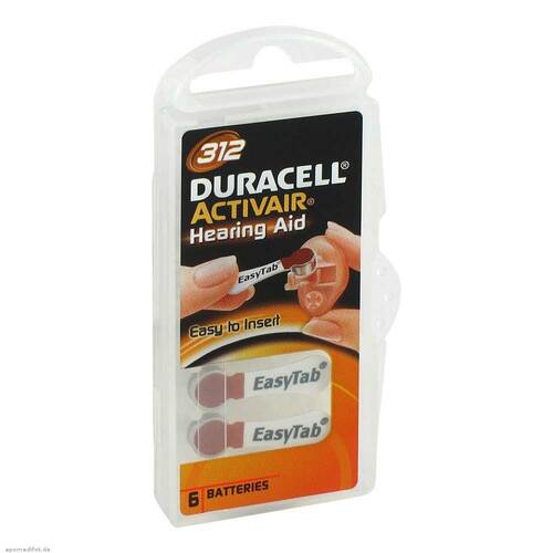 Batterien f&uuml;r H&ouml;rger&auml;te Duracell 312 - 1