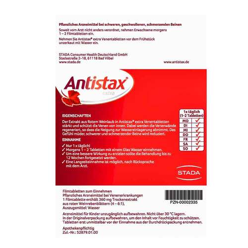 Antistax® extra Venentabletten bei Krampfadern - 8