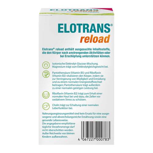 Elotrans reload Elektrolyt-Pulver Apfel Beutel - 2