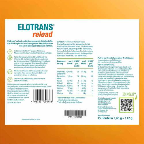 Elotrans reload Elektrolyt-Pulver Apfel Beutel - 6