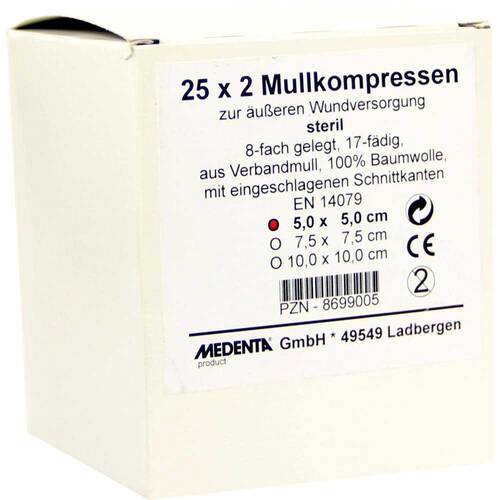 Mullkompressen 5x5 cm steril 8-fach - 1