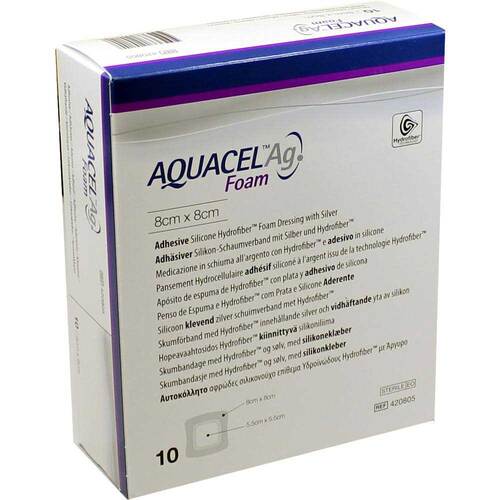 Aquacel Ag Foam adh&auml;siv 8x8cm Verband - 1