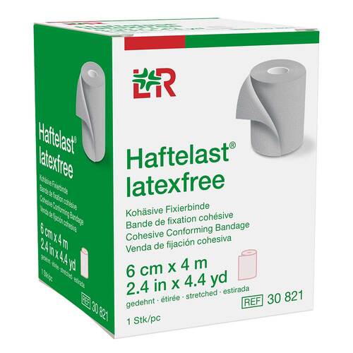 Haftelast Fixierbinde koh&auml;s.latexfrei 6 cm x 4 m creme - 1