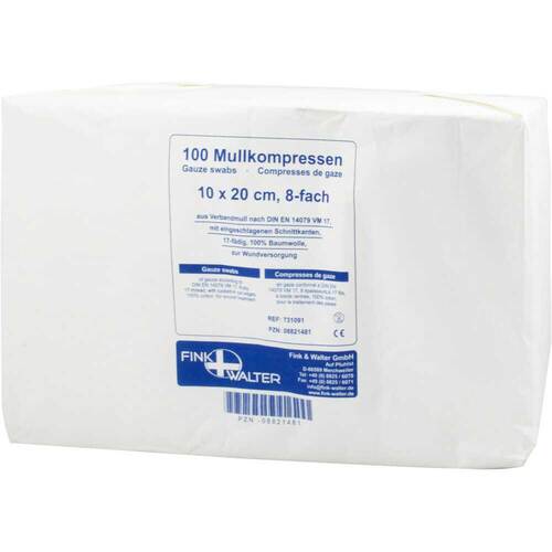 Mullkompressen 10x20 cm unsteril 8-fach - 1