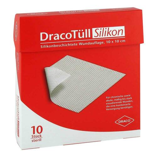 Dracot&uuml;ll Sil.10x10 cm Silikonbes.Wundkont.Auflage - 1