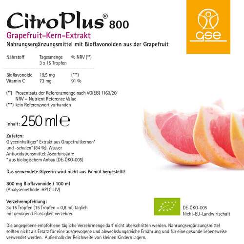 Citroplus 800 Bio Grapefruit Kern Extrakt Liquidum - 3