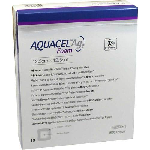 Aquacel Ag Foam adh&auml;siv 12,5x12,5cm Verband - 1