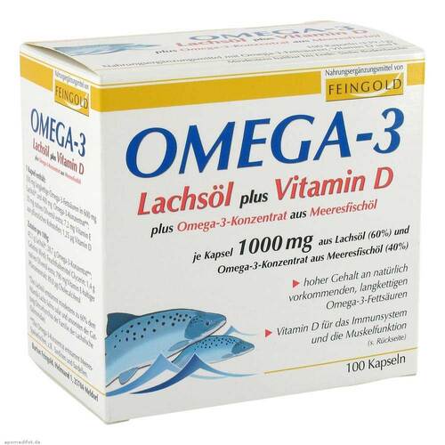 Omega 3 Lachs&ouml;l plus Vitamin D Kapseln - 1