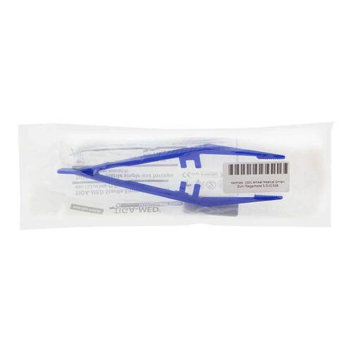 Pinzette Einmal Plastik blau steril - 1