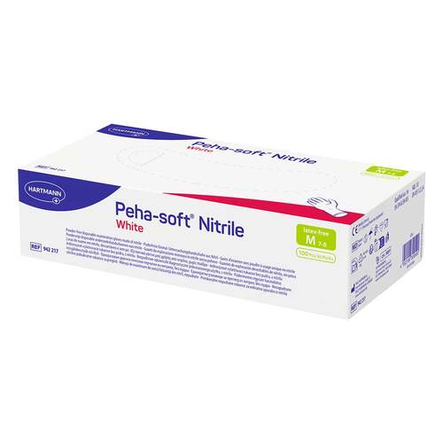 Peha Soft nitrile white Untersuchungshandschuhe puderfrei unsteril M - 1