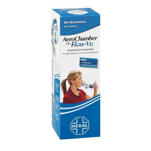 Aerochamber mit Mundst&uuml;ck f&uuml;r Erwachsene und Kinder ab 5 Jahre blau - 1