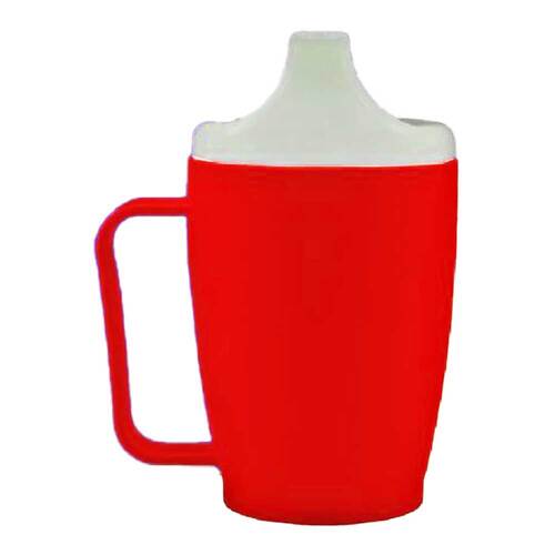 Einnehmebecher mit Griff + 2 Deckel 4 + 12mm rot - 1