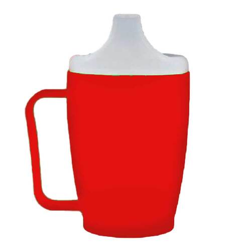 Einnehmebecher mit 2 Griffen + 2 Deck.4 + 12mm rot - 1