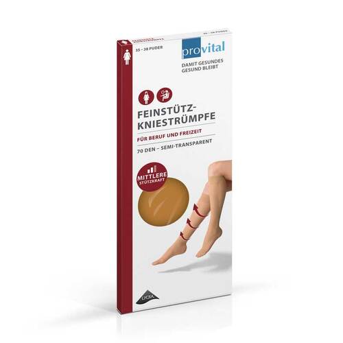 Provital 70 den St&uuml;tzkniestr&uuml;mpfe Gr&ouml;&szlig;e 35 - 48 puder - 1