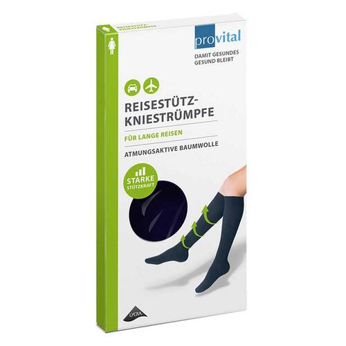 Provital Reisekniestr&uuml;mpfe Gr&ouml;&szlig;e 35 - 38 marine Baumwolle - 1