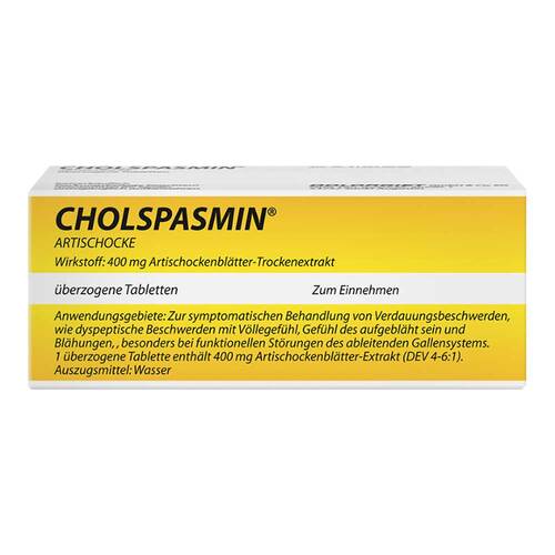 Cholspasmin Artischocke &uuml;berzogene Tabletten - 1
