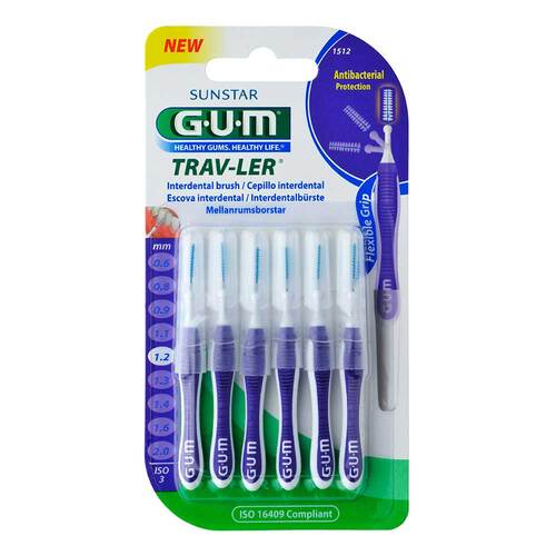 GUM Trav-Ler 1,2mm Kerze lila Interdental + 6Kappen - 1