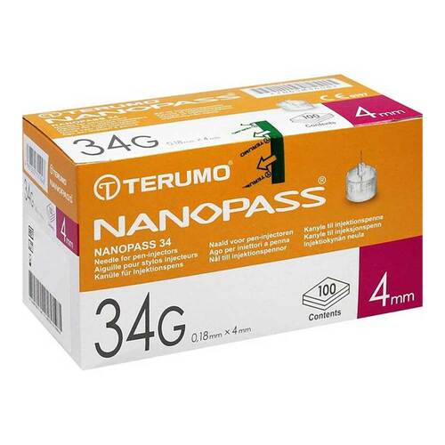 Terumo Nanopass 34 Pen Kan&uuml;le 34G 0,18x4mm - 1