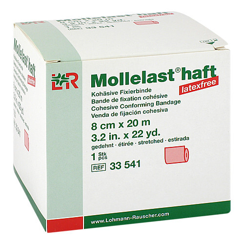 Mollelast haft latexfrei 8cmx20m gedehnt rot - 1